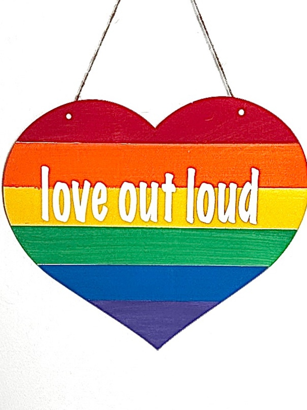 🌈 Handmade Rainbow Heart Door Hanger - Love Out Loud Pride Sign 🌈